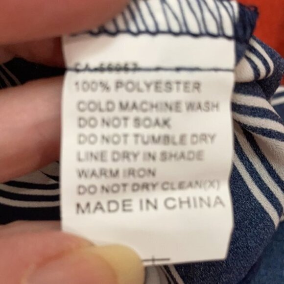 Navy Blue Striped Crop Tank Top - Picture 9 of 9